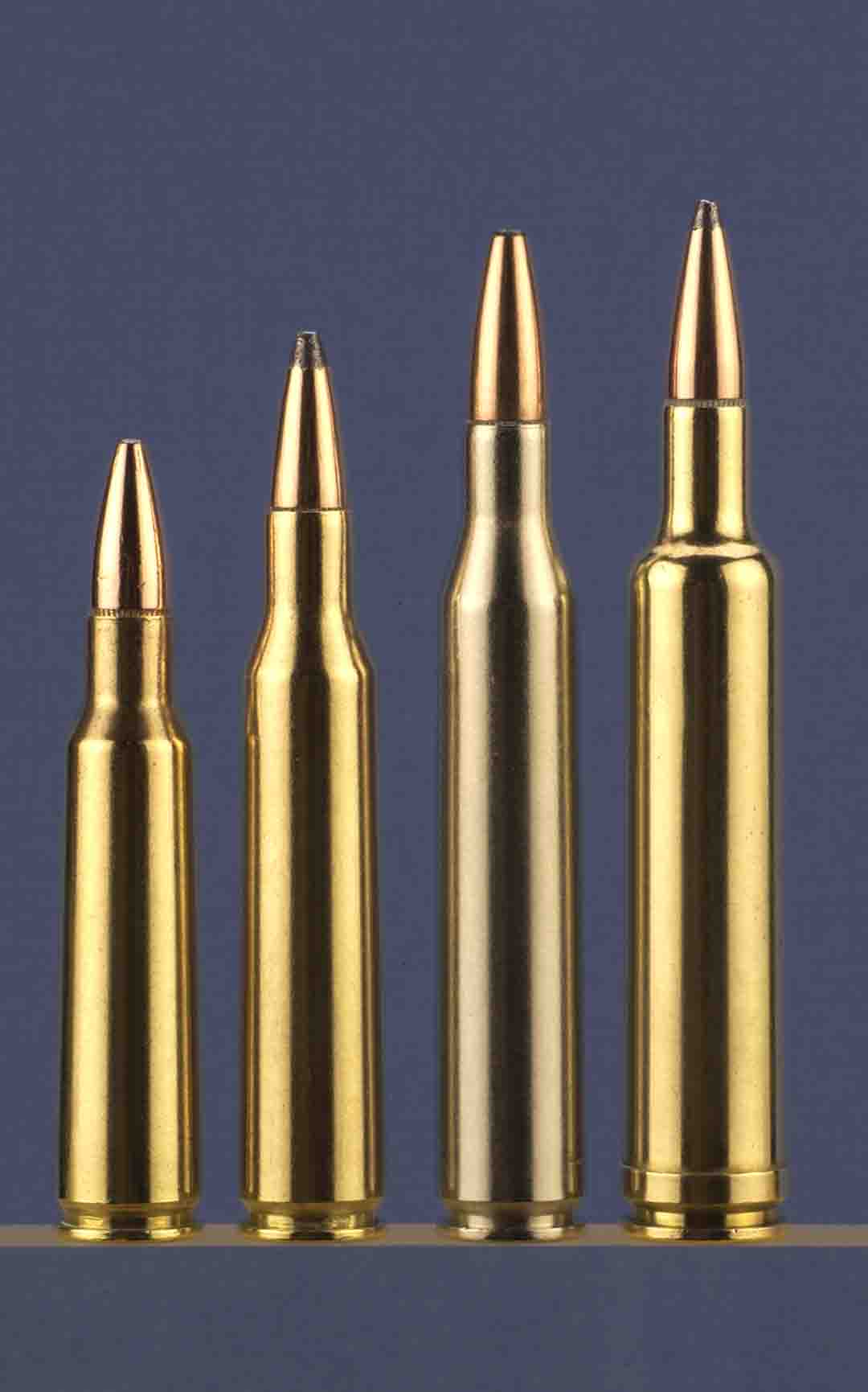 Here, we can see how the .25-caliber Roberts fits right in with both vintage and modern cartridges. From left to right, the .250 Savage, .257 Roberts, .25/06 Remington and the .257 Weatherby. Quite a choice for today’s shooter.